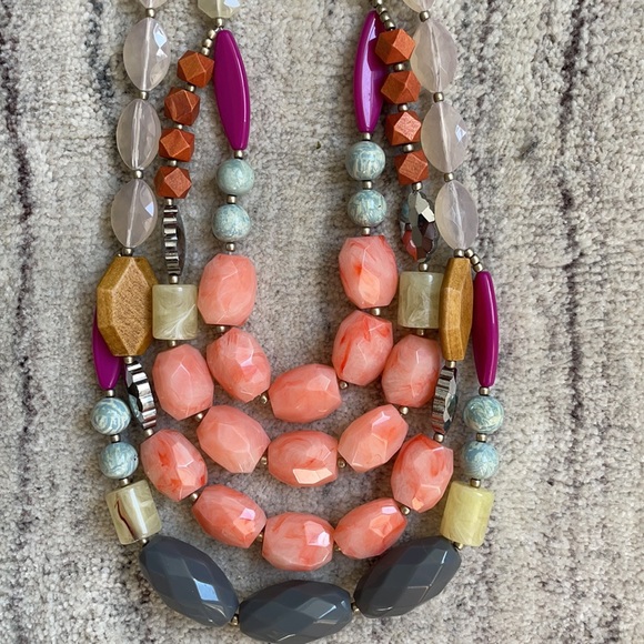 Anthropologie boho chunky beaded necklace - Picture 3 of 3